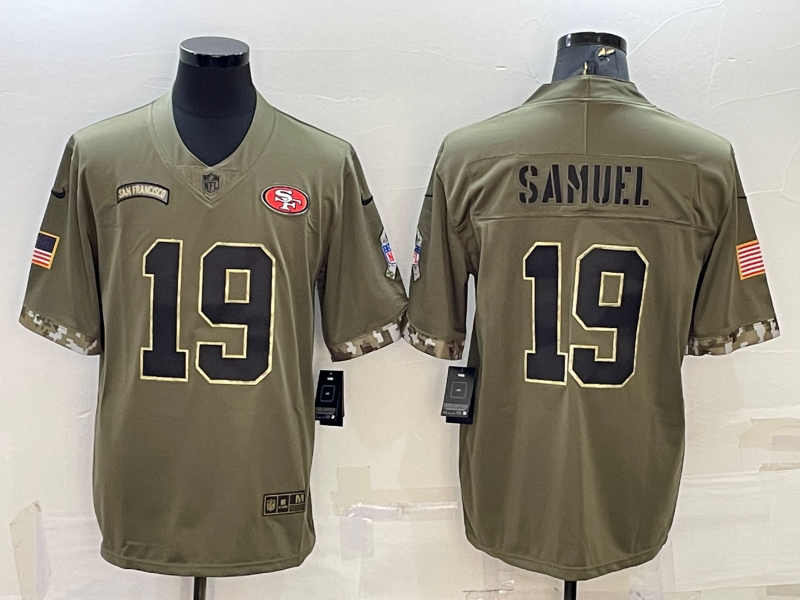 Men's San Francisco 49ers Deebo Samuel #19 Olive 2022 Salute To Service Retired Limited Jersey Men's San Francisco 49ers Deebo Samuel #19 Olive 2022 Salute To Service Retired Limited Jersey